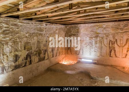 BAWITI, ÉGYPTE - 5 FÉVRIER 2019 : Temple d'Ain El Muftella dans l'oasis de Bahariya, Égypte Banque D'Images