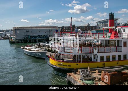 États-Unis, Maine, Portland, Harbour and Bay, Ferry, Wabanaki, en service 2014, construit par Blount à Bristol R.I., dessert 6 îles de Casco Bay. Banque D'Images