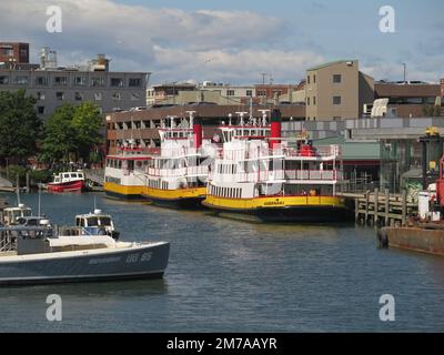 États-Unis, Maine, Portland, port, docks, Expédition, princesse norvégienne, paquebot de croisière, port d'artisanat, bateaux, navires, ferries, ferries, Banque D'Images