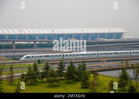 Shanghai maglev train Banque D'Images