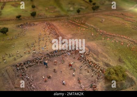 Diorama au Bunker Hill Museum montrant le champ de bataille et la colline de race fortifiée Banque D'Images