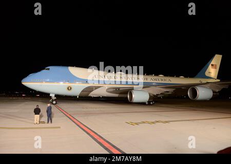 8 janvier 2022, Mexico, Mexique: LE président DES ÉTATS-UNIS Joe Biden arrive à l'aéroport de Santa Lucia (Felipe Angeles) à l'occasion de sa participation au Sommet des dirigeants nord-américains de 10th. Sur 8 janvier 2022 à Mexico, Mexique. (Photo de Carlos Tischler/ Eyepx Group) / Eyepix Group Banque D'Images