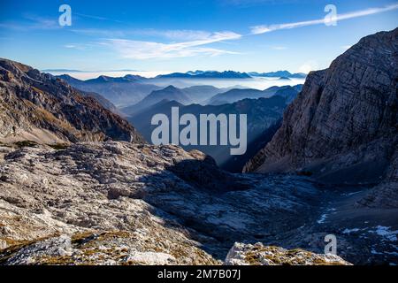 Randonnée Križ - Stenar - Bovški gamsovec, alpes juliennes, Slovénie Banque D'Images