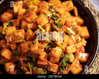 Kimchi de radis, cuisine traditionnelle coréenne Banque D'Images