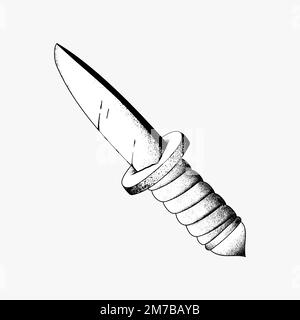 Vintage contour camp couteau vieille école flash tatouage design symbole vecteur Illustration de Vecteur