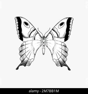 Vintage simple Old School flash papillon tatouage design icône vecteur Illustration de Vecteur