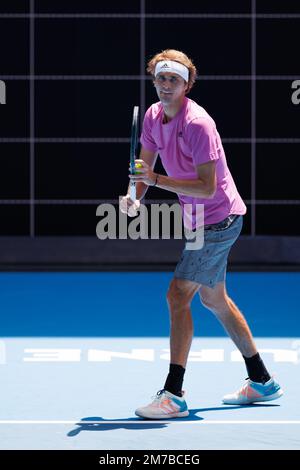 Melbourne, Australie. 09th janvier 2023. Melbourne Park 9 janvier 2023. ALEXANDER ZVEREV (GER) pendant la pratique à l'Open d'Australie de 2023. Credit: Corleve/Alamy Live News Credit: Corleve/Alamy Live News Banque D'Images