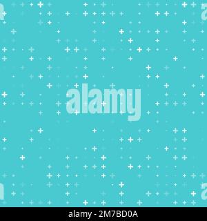 Plus motif hospitalier, fond vectoriel espacé uniformément les symboles de croix blanche de différentes tailles et d'opacité sur fond bleu. Décoration de résumé médical, papier peint ou modèle pour le site Web Illustration de Vecteur