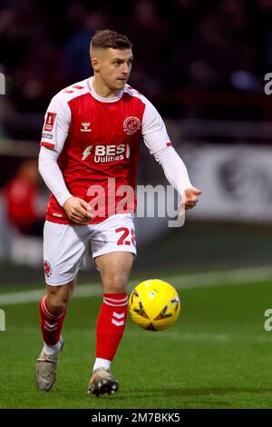 Carl Johnston de Fleetwood Town à l'occasion du troisième tour de la coupe Emirates FA au stade Highbury, Fleetwood. Date de la photo: Samedi 7 janvier 2023. Banque D'Images