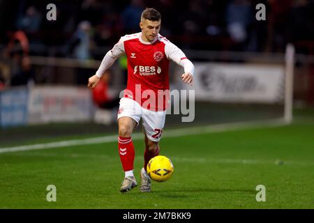 Carl Johnston de Fleetwood Town à l'occasion du troisième tour de la coupe Emirates FA au stade Highbury, Fleetwood. Date de la photo: Samedi 7 janvier 2023. Banque D'Images