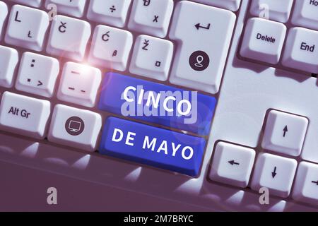 Texte montrant l'inspiration Cinco de Mayo. Business idée fête Mexico-américaine sur 5 mai Banque D'Images