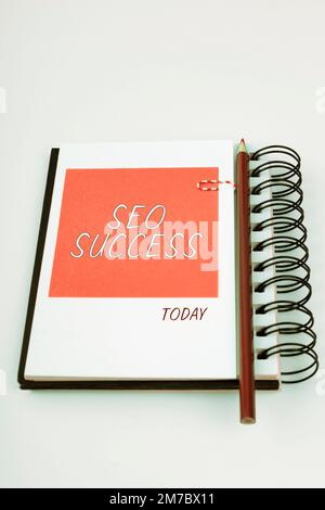 Écriture affichant le texte Seo réussie. Concept signifiant réalisation ou réalisation de l'augmentation du trafic vers un site Web Banque D'Images