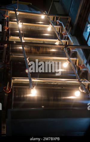 Équipement de transformation dans une usine de thé, Sri Lanka Banque D'Images