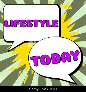 Légende de texte présentant le style de vie. Photo conceptuelle mode de vie typique d'un individu, d'un groupe ou d'une culture Banque D'Images