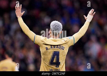 Madrid, Madrid, Espagne. 8th janvier 2023. Ronald Araujo du FC Barcelone lors du match de football de la Liga entre l'Atlético de Madrid et le FC Barcelone au stade Civitas Metropolitano de Madrid, Espagne, 8 janvier 2023 (Credit image: © Ruben Albarran/ZUMA Press Wire) Banque D'Images