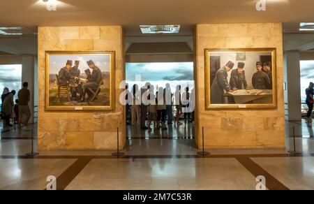 Musée de la guerre d'Ataturk et d'indépendance avec une galerie et des expositions présentant l'histoire turque. Ankara Banque D'Images