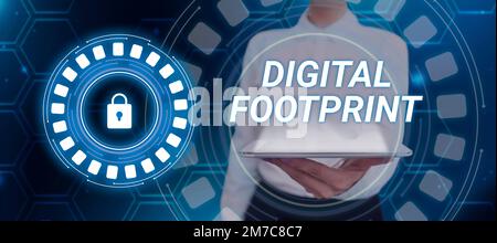Affiche manuscrite empreinte numérique. Le mot écrit sur utilise la technologie numérique pour faire fonctionner le processus de fabrication Banque D'Images
