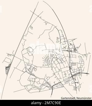 Carte des rues du QUARTIER DE GARTENSTADT, NEUMÜNSTER Illustration de Vecteur