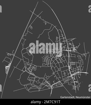 Carte des rues du QUARTIER DE GARTENSTADT, NEUMÜNSTER Illustration de Vecteur