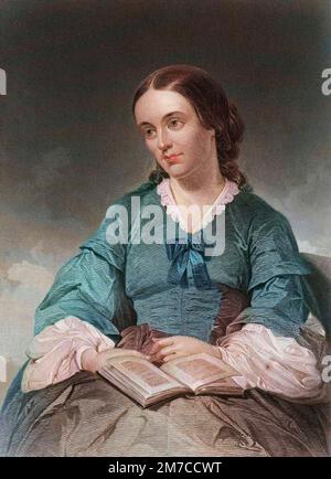 Portrait de la marquise (Sarah) Margaret Fuller Ossola (1810-1850), féministe americaine. Gravure Banque D'Images