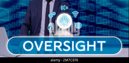 Légende de la présentation du système de surveillance. Présentation de l'entreprise Voir organiser le travail pour s'assurer qu'il est correctement fait Banque D'Images