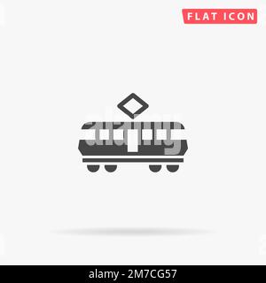 Icône de vecteur plan de tram. Illustrations dessinées à la main. Illustration de Vecteur