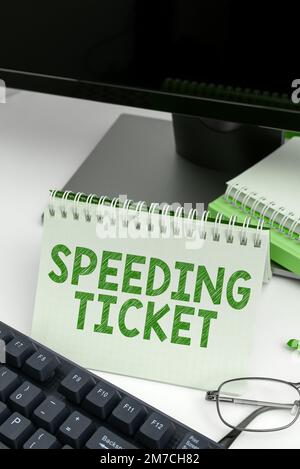 Écriture affichage de texte speed Ticket. Test psychologique d'idée d'affaires pour la vitesse maximale d'exécution d'une tâche Banque D'Images