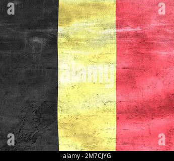 Drapeau de Belgique - drapeau de tissu d'ondulation réaliste. Banque D'Images