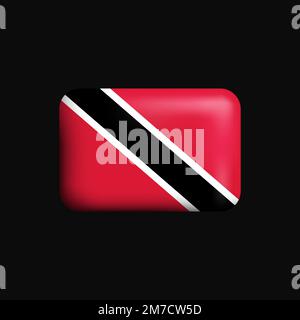 Trinidad et Tobago drapeau 3D icône. Drapeau national de Trinité-et-Tobago. Illustration vectorielle Illustration de Vecteur
