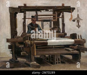 Loom with Weaver, peinture à l'huile sur toile par Vincent van Gogh, 1884 Banque D'Images