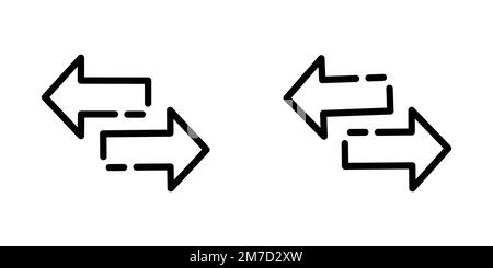 Icône de flèche de transfert. Inverser le symbole. Double vecteur de pointeur dirigé par l'oposite. Illustration de Vecteur