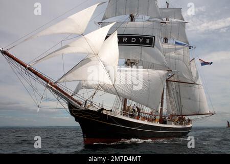 Dutch brig Morgenster, début de la course de Port Rush, 2008 Banque D'Images