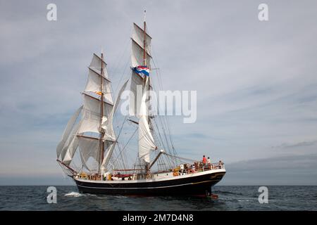 Dutch brig Morgenster, début de la course de Port Rush, 2008 Banque D'Images