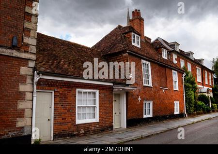 La ville cathédrale de Salisbury et la flèche de la cathédrale de Salisbury est la plus haute d'Angleterre. Banque D'Images