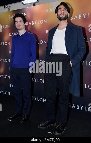 Mexico, Mexique. 8th janvier 2023. (R-L) Damien Chazelle et l'acteur Diego Calva assistent à Babylone Photocall. Sur 8 janvier 2023 à Mexico, Mexique. (Credit image: © Jaime Nogales/eyepix via ZUMA Press Wire) Banque D'Images