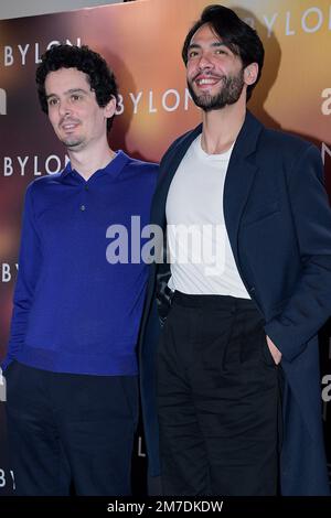 Mexico, Mexique. 8th janvier 2023. (R-L) Damien Chazelle et l'acteur Diego Calva assistent à Babylone Photocall. Sur 8 janvier 2023 à Mexico, Mexique. (Credit image: © Jaime Nogales/eyepix via ZUMA Press Wire) Banque D'Images