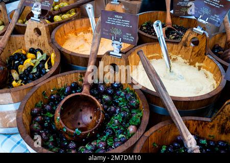 Marché de location en plein air à Shrewsbury, Angleterre. Banque D'Images