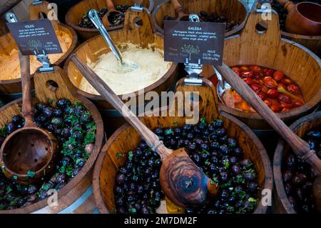 Marché en plein air de Shrewsbury dans le sud-ouest de l'Angleterre. Banque D'Images