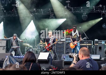 Groupe de rock français Trust sur scène Banque D'Images