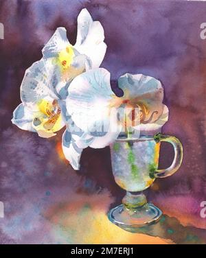 Orchid tropical fond floral. Banque D'Images