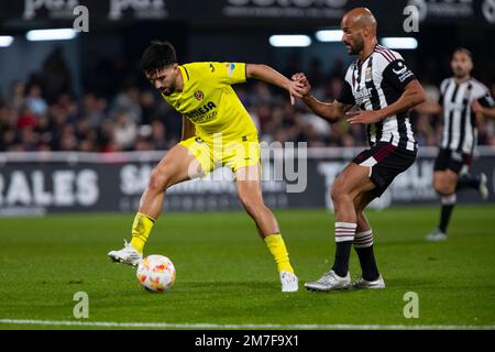 Manuel MORLANES ARIÑO de Villarreal CF et Mikel Rico du FC Cartagena se battent pour le ballon pendant le match, pendant le match de coupe, FC Cartagena contre Vill Banque D'Images