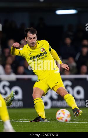 Manuel MORLANES ARIÑO de Villarreal CF lance le ballon, pendant le match de coupe, FC Cartagena vs Villarreal CF, match Copa del Rey de España, ronde de 1 Banque D'Images