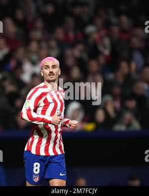 Antoine Griezmann, de l'Atlético de Madrid, lors du match de la Liga entre l'Atlético de Madrid et le FC Barcelone, a joué au stade Civitas Metropolitano sur 08 janvier 2023 à Madrid, en Espagne. (Photo de Colas Buera / PRESSIN) Banque D'Images