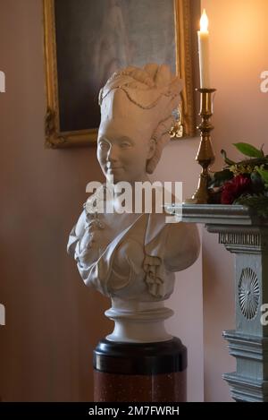 Bustes dans la chambre principale. Musée Hagley, Wilmington, Delaware, États-Unis Banque D'Images