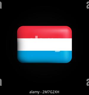 Icône du drapeau luxembourgeois 3D. Drapeau national du Luxembourg. Illustration vectorielle Illustration de Vecteur