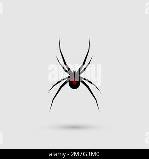 Silhouette d'araignée noire. Gros plan Spider. Araignée vectorielle Illustration de Vecteur