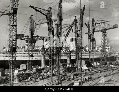 Chantier naval RMS Queen Mary John Brown, Clyde, années 1930 Banque D'Images