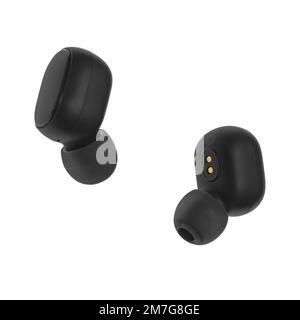 casque sans fil, accessoire pour le téléphone, sur fond blanc Banque D'Images