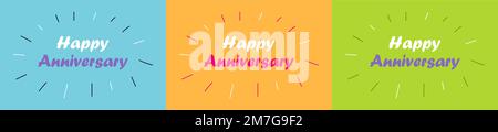 Modèle de mise en place d'affiches « Happy Anniversary » Illustration de Vecteur