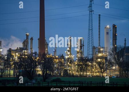 Ruhr raffineries de pétrole à Gelsenkirchen, Scholven, NRW, Allemagne, Banque D'Images